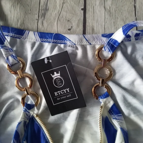 NWT Etcyy blue & white dress - XXL - Picture 9 of 9